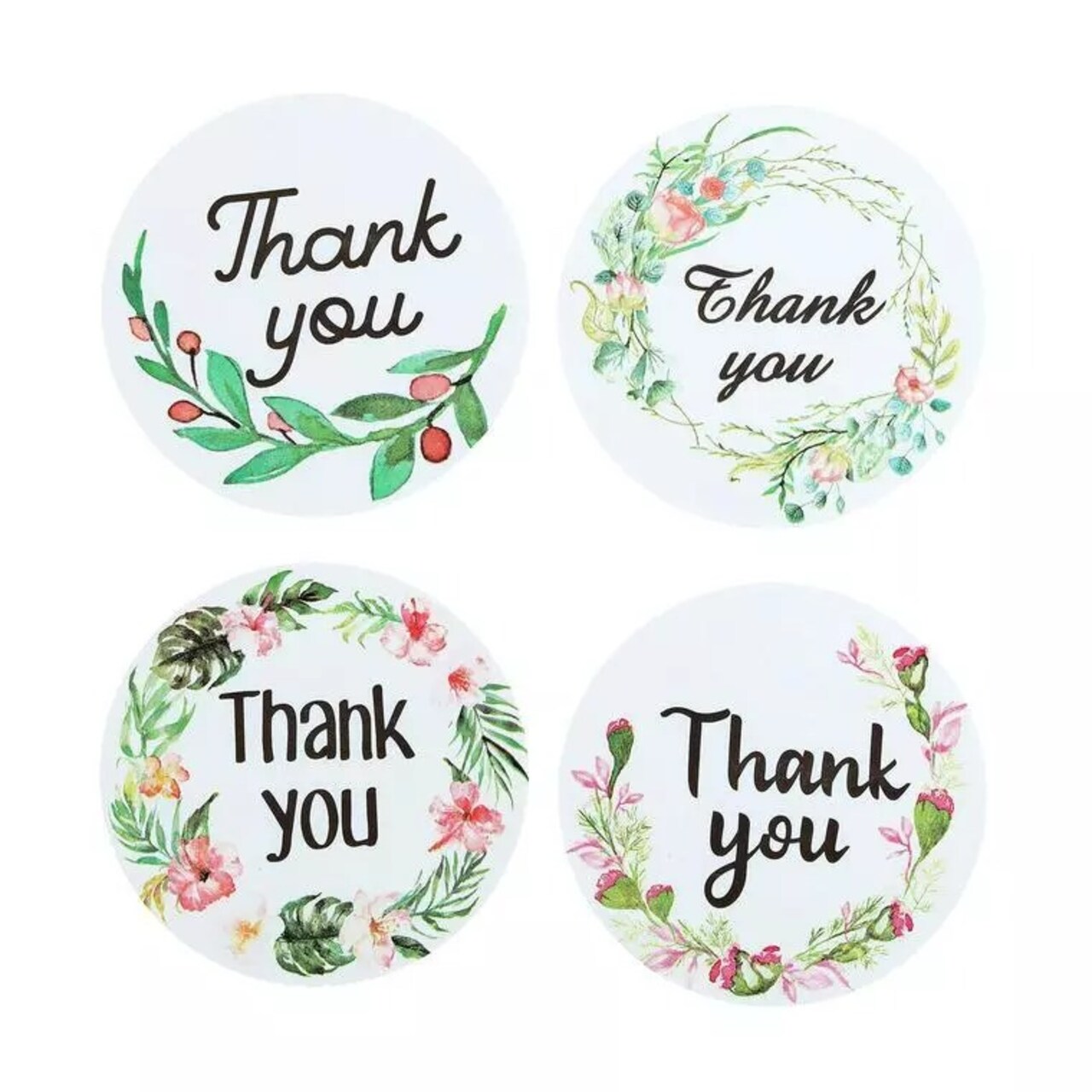 500 Self Adhesive 1.5" Round Floral Thank You STICKERS Labels DIY Crafts Favors